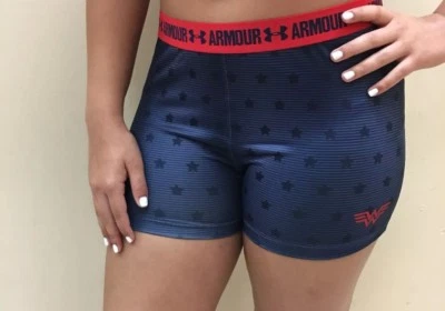 Under Armour Youth UA HeatGear Wonder Woman Girl's Short. - Image 1 of 4