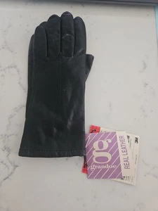 Grandoe Guanti Vintage Pelle Nera Donna Taglia 7,5 Fodera Thinsulate NUOVI - Foto 1 di 6