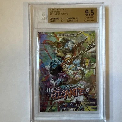 2017 Topps Fire Houston Astros Jose Altuve Monikers Insert #M-11 BGS 9.5 - Image 1 of 3