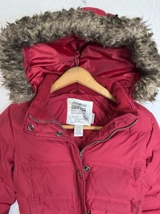 Eddie Bauer Jacket Women Small Fur Hooded Goose Down 700 Fill Power Parka - Picture 1 of 7