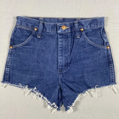 Pantalones Cortos Wrangler Para Mujer 28 Azul Denim Tiro Alto Corte Deshilachado Dobladillo Corte Vaquero 13MW Foto 1 de 4