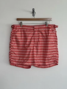 Pantalones Cortos de Natación Orlebar Marrón Clásicos Jack/Bulldog Deporte Rojo Chevron 34/Grande - Imagen 1 de 14