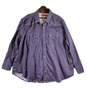 Wrangler 20X FR Shirt Mens 4X Big Purple Flame Resistant Pearl Snap Western Work - Picture 1 of 14