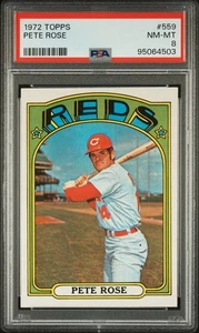 1972 Topps Baseball #559 - Pete Rose - PSA 8 - Picture 1 of 2