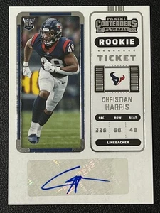2022 Panini Contenders #183 Christian Harris RC Auto Rookie Houston Texans - Foto 1 di 2