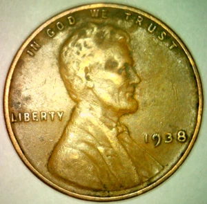 1938 P Lincoln Wheat Cent Album Filler B1 - Picture 1 of 2