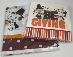 Peanuts -Snoopy and Charlie Brown Be Giving Lunch Napkins and plastic Tablecloth - Picture 1 of 3