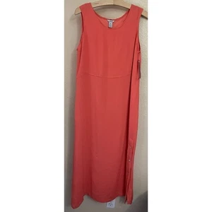 LEILEI Melon Silk Sleeveless Maxi Dress Size M Button Side - Picture 1 of 6