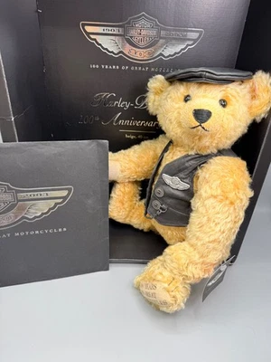 Harley Davidson 100 Jahre Steiff Teddy 5000 Stück Weltweit limitiert 2002 40cm - Bild 1 von 4