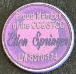 Ellen Springer-Amison Chip di Gioco Personalizzato CC>CC Poker Casino Raro - Foto 1 di 2