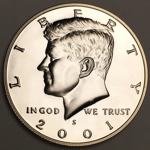 2001-S Silver Proof Kennedy Half Dollar - 90% Silver - (UNC) KM#A202c - HD01SS Cover