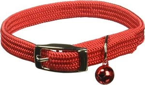 OmniPet Kool Kat Elastic Cat Safety Collar with Bell, Red, 10" - Picture 1 of 1