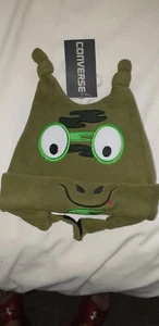 CONVERSE INFANT CHILD GREEN ANIMAL CHARACTER FLEECE HAT BNWT FREE UK P&P - Picture 1 of 1
