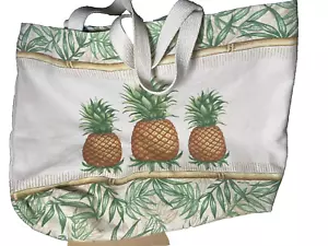 Ananas Canvas Beuteltasche Tasche 18 x 12 x 4 Kay Dee Designs Made in USA Vintage - Bild 1 von 5