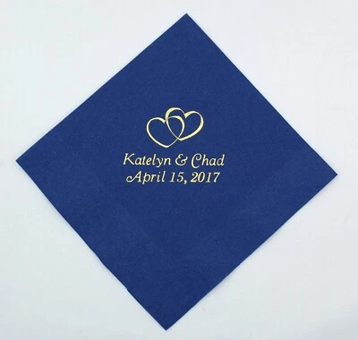 300 personalized beverage napkins graduation wedding baby shower birthday party - Image 1 of 4