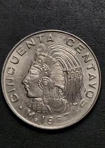 1967 MEXICO 50 Cincuenta CENTAVOS Almost Uncirculated - Picture 1 of 2