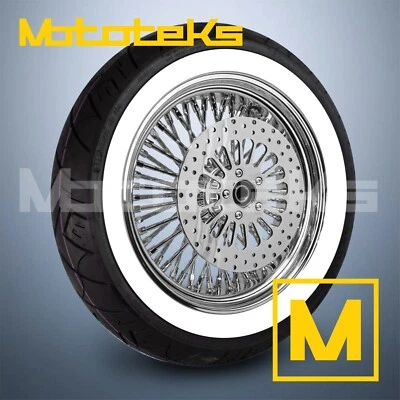 16X3.5 脂肪钻石 SPOKE 轮子 52 不锈钢哈雷 SOFTAIL 运动员 DYNA 后部 — 第 1/4 张图片