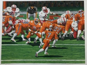 Rick Rush CLEMSON TIGERS Fußball signiert nummeriert limitierte Auflage Serigrafie  - Bild 1 von 3