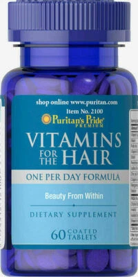 Best Hair Vitamins - 60 Coated Caplets, Fast Hair grow and healthy Hair Vitamin* - Image 1 of 3