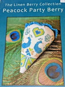 Erica Michaels PEACOCK PARTY BERRY counted cross stitch chart, DZ - Picture 1 of 3