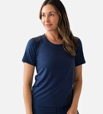 Cariloha 女式竹制运动短袖衬衫靛蓝 - 中号 — 第 1/2 张图片