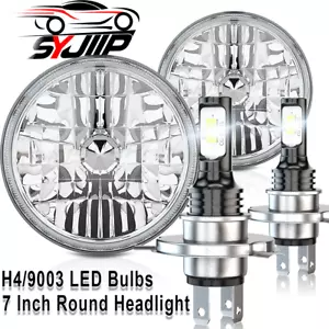 Pair 7 inch Round LED Headlights HI-Lo Beam For Freightliner Coronado 2001-2016 - Bild 1 von 16