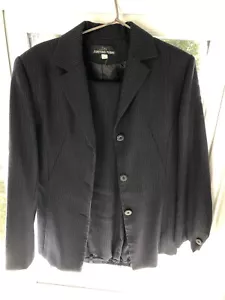 Wool Blend Grey Stripped Jacket Trousers Suit Set Size M - Picture 1 of 11