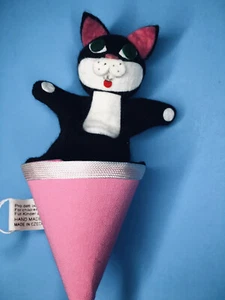 Cono emergente de marioneta de gato negro Moravska Ustredna, hecho en la República Checa - Imagen 1 de 10