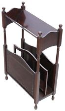 Antique Art Nouveau Mahogany Bookcase - Quality Book Trough Magazine Stand C1920