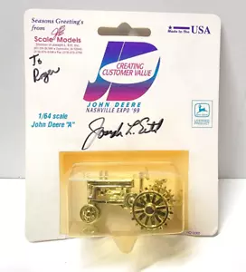 JOHN DEERE "A" ON STEEL NASHVILLE 1999 ERTL RARE GOLD 1/64 SCALE MODEL* SIGNED - Picture 1 of 3