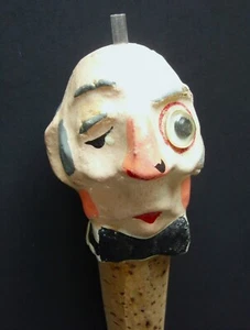 Pappmaché Korken Flasche Ausgießer Stopfen selten Rarität Vintage 40er Japan Googly Eye - Bild 1 von 13