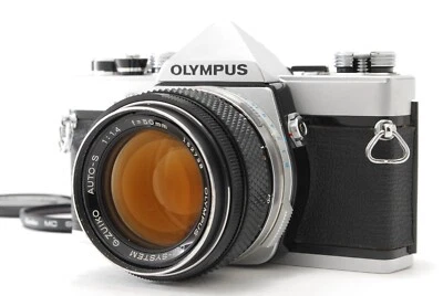 【N MINT+++ METER WORKS】Olympus OM1 OM-1 Silver 35mm Film Camera 50mm f/1.4 - Image 1 of 4