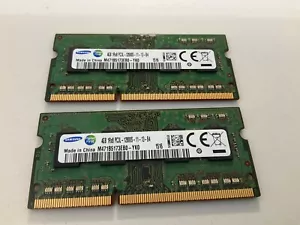 SAMSUNG 8GB (2 X 4GB ) DRR3 PC3L-12800S LAPTOP RAM P/N M471B5173EB0 MATCHING - Picture 1 of 1