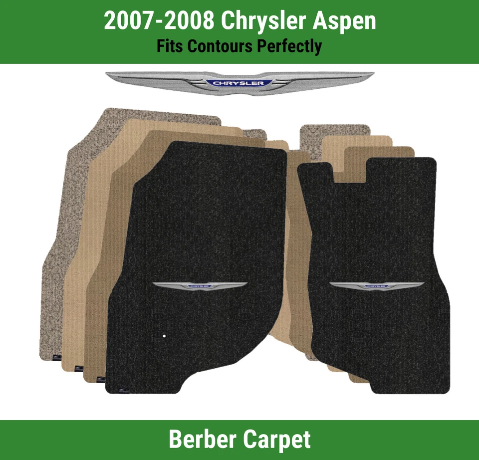 Alfombrillas delanteras Lloyd Berber para Chrysler Aspen '07-08 con logotipo de alas Chrysler Foto 1 de 4