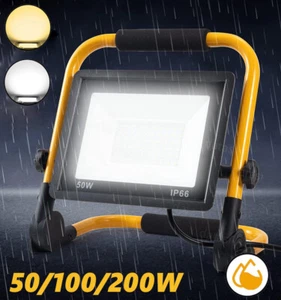 50-200W LED Fluter Baustrahler Flutlicht Gelb Stativ Baustrahler Scheinwerfer DE - Bild 1 von 143