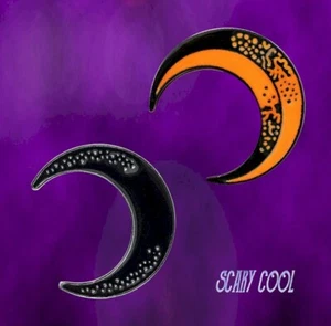 New Moon Crescent Classic Halloween Space Gothic Enamel Punk Brooch Pin - Picture 1 of 5