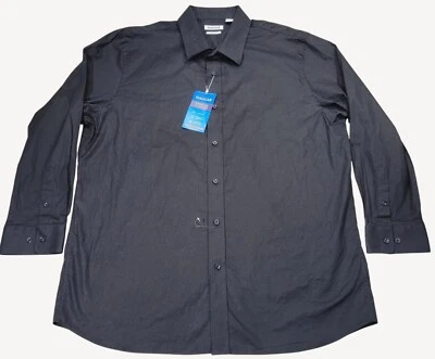 Camisa de vestir Haggar para hombre negra calce ajustado L/S botones delanteros 18-18,5 34/35 nueva con etiquetas Foto 1 de 4