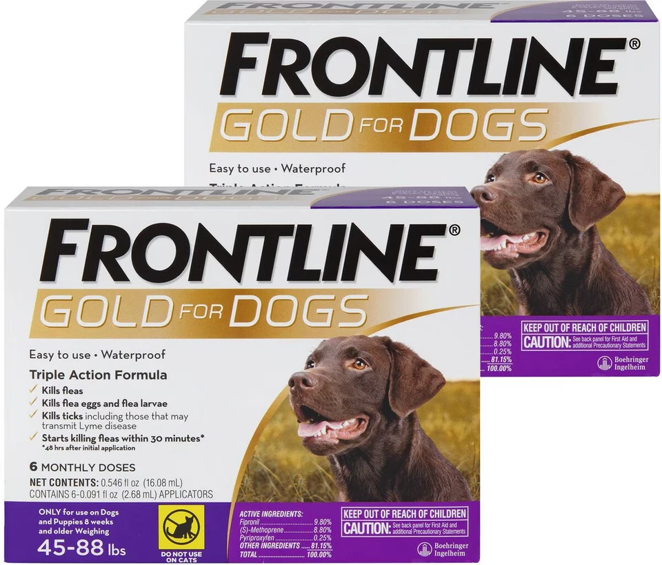 Frontline Plus Gold Dogs 45-88 libras | ¡100 % genuino aprobado por la EPA de EE. UU.!!! | 12 dosis Foto 1 de 3