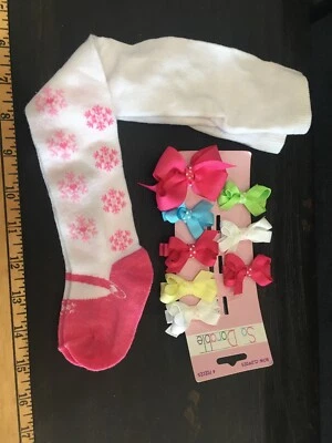 Nuevo lote de medias copo de nieve Barrettes 8 y 6-12 meses sin marca Foto 1 de 3
