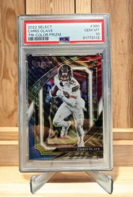 PSA 10 Chris Olave 2022 Select Rookie Suite Level /149 Tri-Color #360 RC Saints - Image 1 of 2
