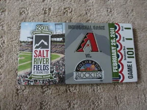 2011 ARIZONA DIAMONDBACKS vs COLORADO INAUGURAL GAME CERAMIC TICKET AGP - Picture 1 of 3