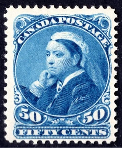 CANADA 1893 QUEEN VICTORIA 50c SCOTT #47 MINT HINGED, FRESH COLOR, NEAT PERFS - Picture 1 of 2