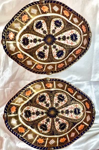 ROYAL CROWN DERBY Lozenge Shape IMARI DISHES x2 : 1st Quality Pattern 1126 28cm - Picture 1 of 11