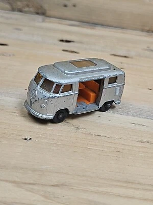 Cámper Volkswagen Matchbox Lesney 1967 raro ruedas regulares #34 plateado como está S29 Foto 1 de 4