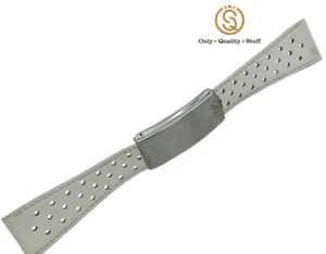 Omega Lederarmband weiß White Leather Strap Faltschließe 21,5mm Original - Bild 1 von 5