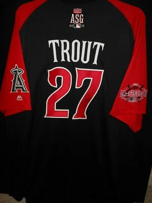 MIKE TROUT SIGNED 2015 ALL STAR JERSEY AUTHENTIC MAJESTIC-L.A. ANGELS OF ANAHEIM - Image 1 of 4