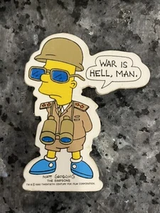 VINTAGE BART SIMPSON "WAR IS HELL" COLLECTOR PIN - SIMPSONS PINBACK BUTTON #136 - Picture 1 of 9