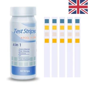 50 Strips 4 In 1 PH Test Strips Rapid Water Testing Kit for Hot Tub Spa Pool - Picture 1 of 8