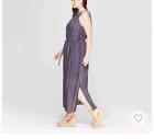 Universal Thread Women's maxi dress size xs pinstipe halter neck blue nwot