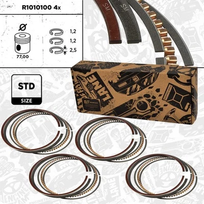 4x R1010100 Jeu de Segments Mini Cooper Works Clubmann R52 R53 W11B16A W10B16A - Photo 1/2